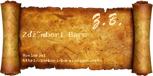 Zámbori Bars névjegykártya